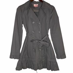 Romeo & Juliet Couture Ruffle Hem Trench Coat